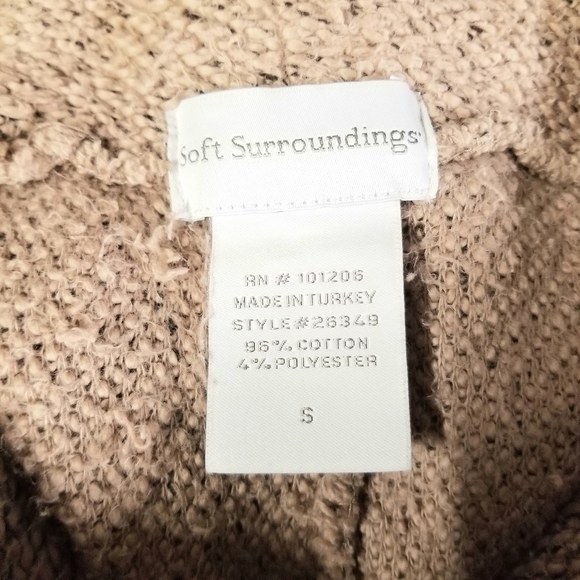 Soft Surroundings Small Brown Cowl Neck Oversized Longsleeve Tunic Sweater Top - Picture 10 of 10